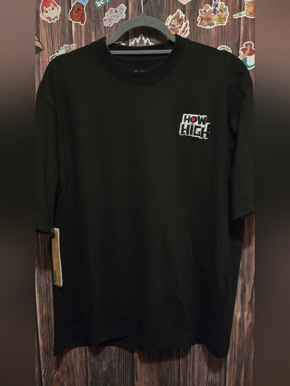 How High Embroidered Logo Black Men’s T-Shirt